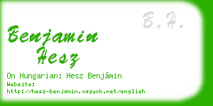 benjamin hesz business card