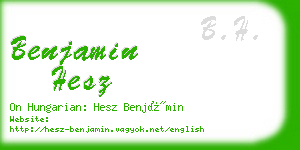 benjamin hesz business card
